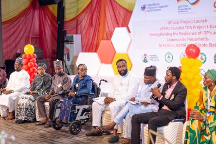 A group of people attending an event