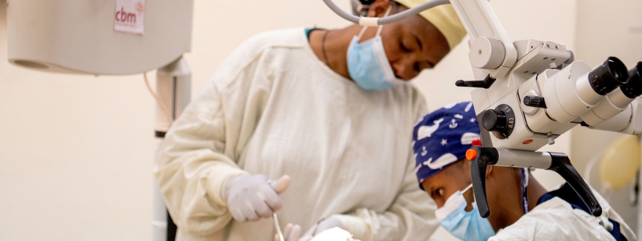 Ear surgery of a little boy