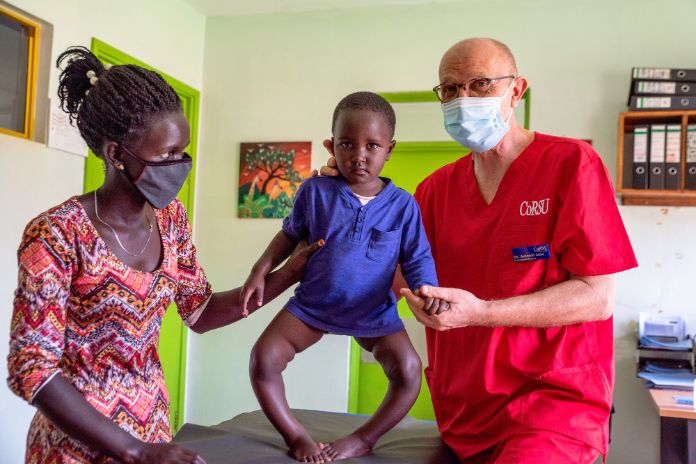 Shalom was diagnosed with bilateral bowed legs at CoRSU Rehabilitation Centre in Uganda 